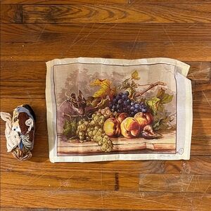 Fruit Still Life Needlepoint Canvas (Started Slightly)